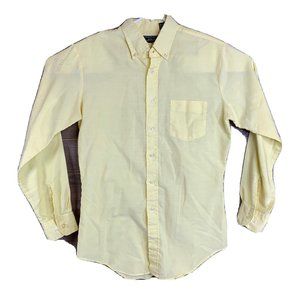 Jean Rive Womans Size M Yellow Long Sleeve Dress Shirt Button Down Poly Cotton
